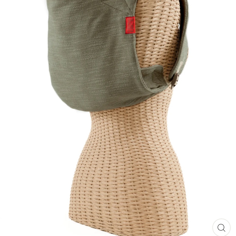 Kids Olive Green Backpack with Red Accent